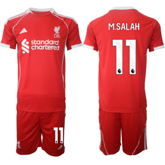 Liverpool #11 Mohamed Salah 2025 Red Home Soccer Jersey Suit