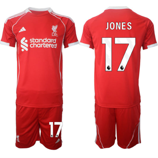 Liverpool #17 Curtis Jones 2025 Red Home Soccer Jersey Suit