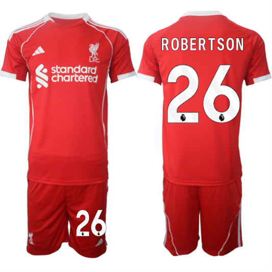 Liverpool #26 Robertson 2025 Red Home Soccer Jersey Suit