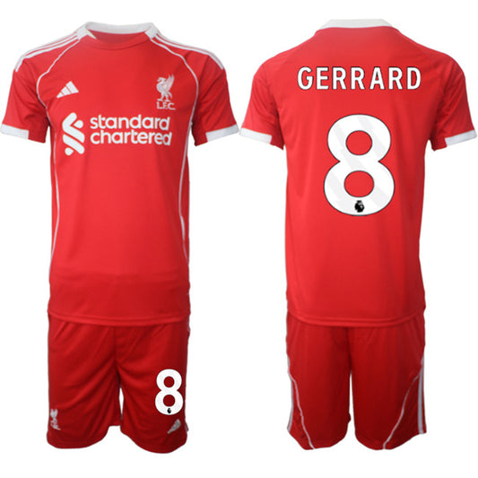Liverpool #8 Steven Gerrard 2025 Red Home Soccer Jersey Suit