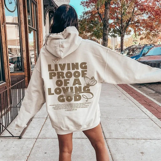 Living Proof Of A Loving God Hoodie, Women's Inspirational Christian Shirt, God Loves You Tee, Faith Sweatshirt,...