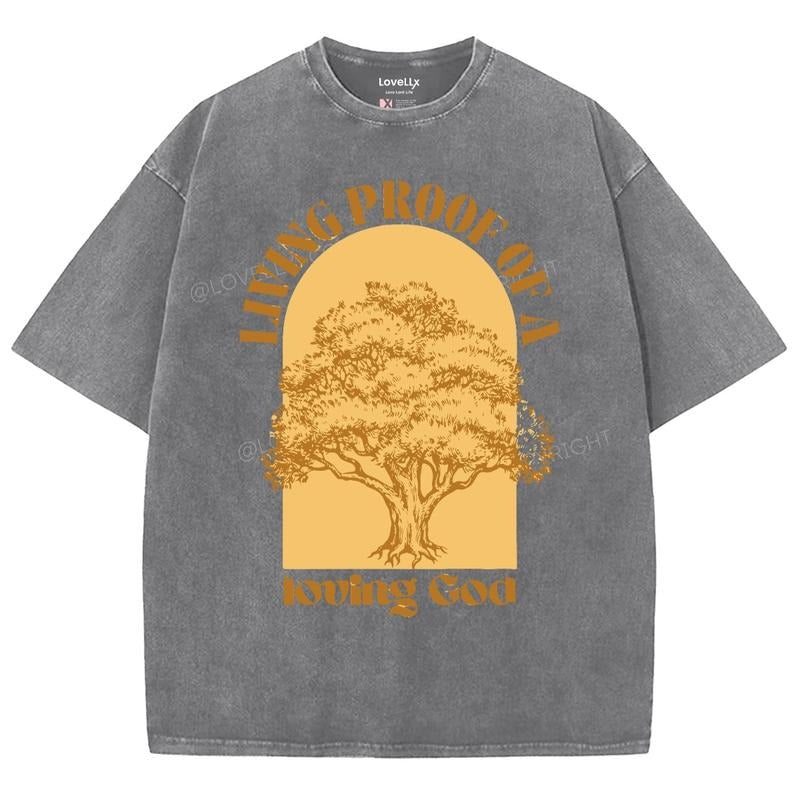 Living Proof Of A Loving God Unisex Washed T-Shirt,, Christian Jesus  t shirts, Vintage 90s Graphic Tee Gift Cotton Top...