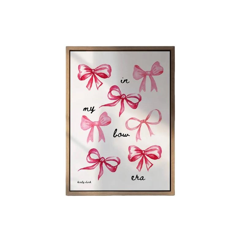 Living Room Art, Dorm Room Art, Trendy Print, In My Bow Era, Minimalist Art Gifts, Unframed Art, Bows, Pink Aesthetic,...