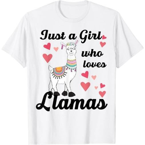 Llama-Shirt Girl Who Love Llamas Cute Men Gift T-Shirt Made in USA Hoodie, Sweatshirt | WearSparks.com