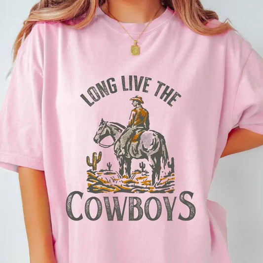 Long Live Cowboys T-Shirt, Country Western Shirt, Retro Vintage Cowgirl tee, Cowgirl Shirt, Cowgirl Western Electric...