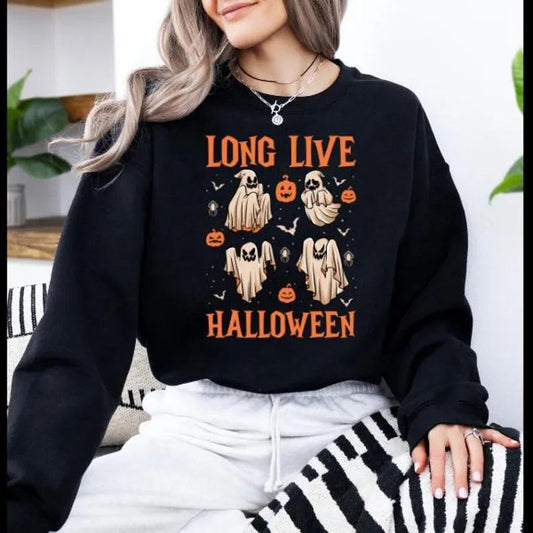 Long Live Halloween Sweatshirt, Spooky Sweatshirt, Halloween Shirt, Halloween Ghost Shirt, Ghost Sweatshirt, Halloween...