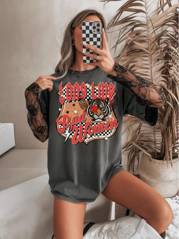 Long Live Rad Women Tiger shirt, vintage crewneck sweatshirts, western outfit women, cowgirl outfits, western clothing...
