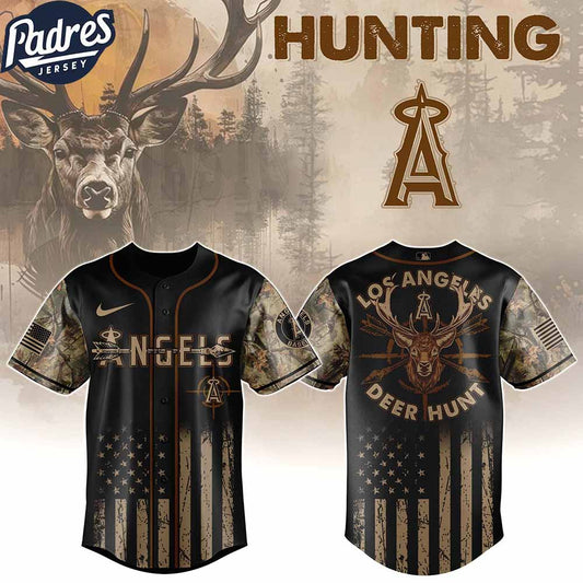 Los Angeles Angels MLB X Deer Hunting Personalized Baseball Jersey - Padres Jersey Oasis: Elevate Your Baseball... (Image 1)