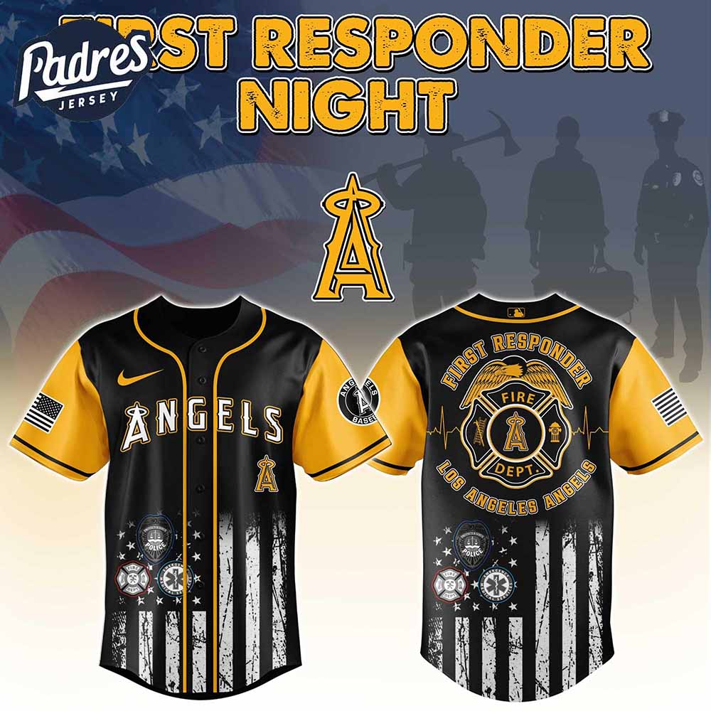 Los Angeles Angels MLB x First Responders Baseball Jersey - Padres Jersey Oasis: Elevate Your Baseball Style... (Image 1)