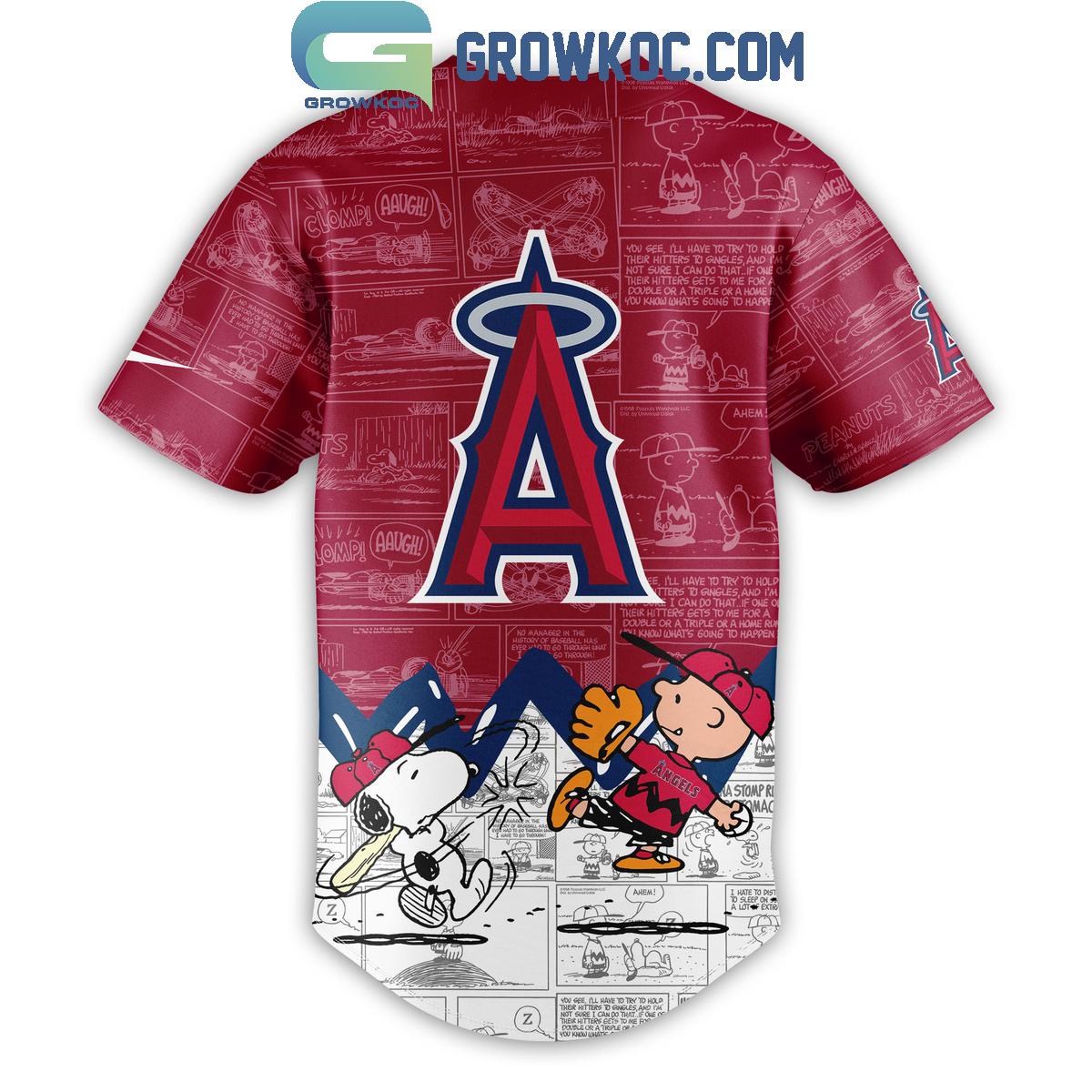 Los Angeles Angels Peanuts 75th Anniversary Baseball Jersey