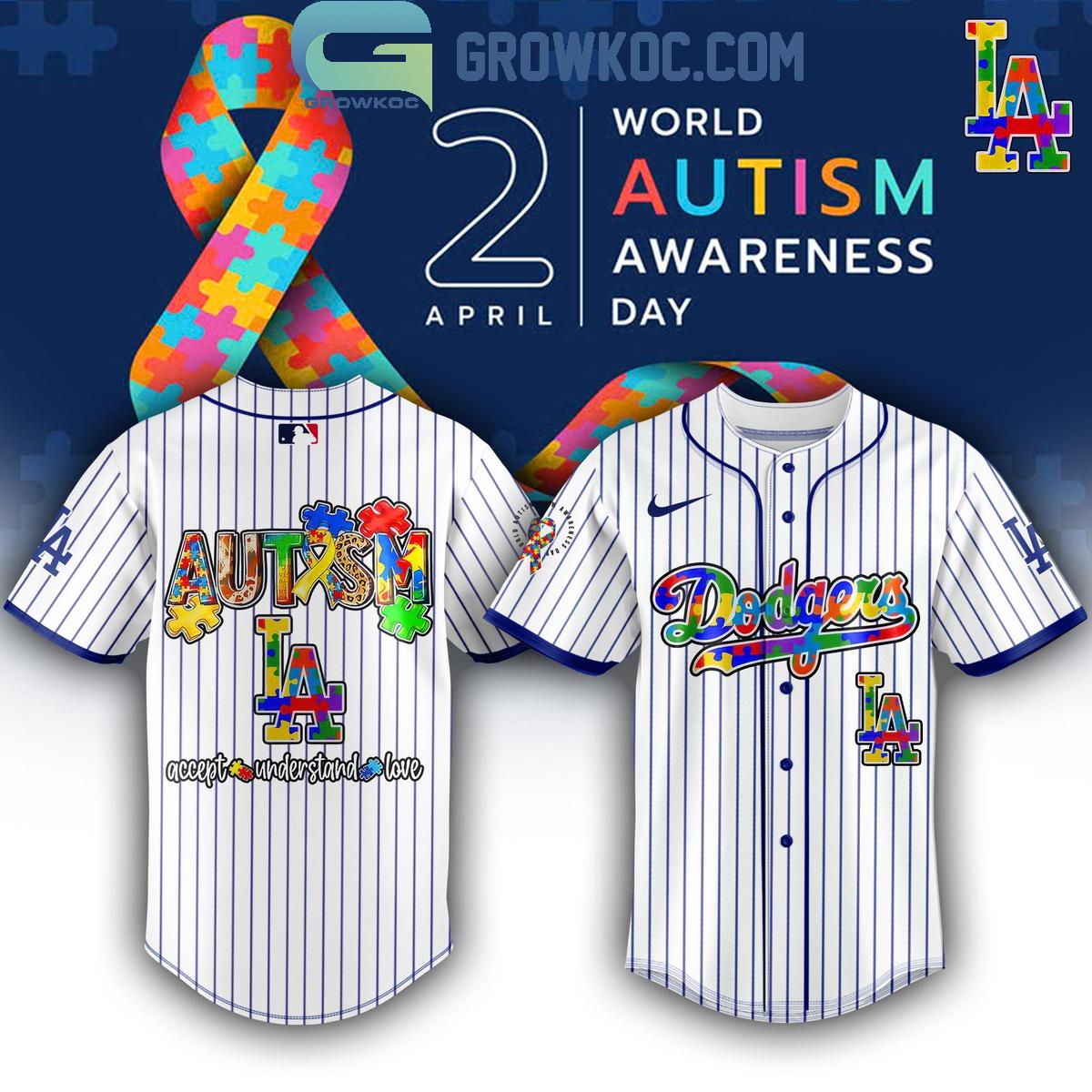 Los Angeles Dodgers Autism Awareness Day Baseball Jersey