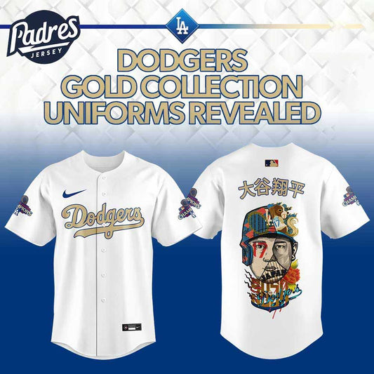 Los Angeles Dodgers Baseball Jersey - DODGERS GOLD COLLECTION UNIFORMS - Padres Jersey Oasis: Elevate Your Baseball Style...