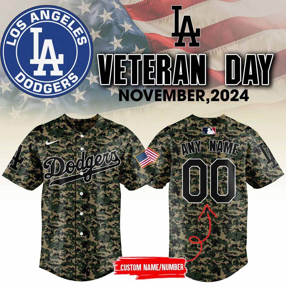 Los Angeles Dodgers Baseball Jersey Outfit Veteran Day 2024 - Padres Jersey Oasis: Elevate Your Baseball Style... (Image 1)