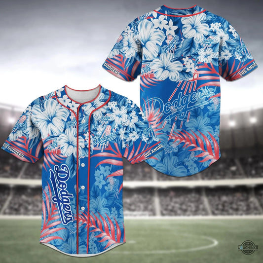Los Angeles Dodgers Baseball Jersey Shirt Flower Design Hibiscus La Dodgers 2024 All Over Printed Uniform Shirts Mlb Shop Gift For Shohei Ohtani Fans