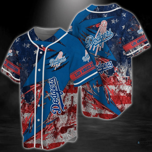 Los Angeles Dodgers Baseball Jersey Shirt Us Flag American La Dodgers 2024 All Over Printed Uniform Shirts Mlb Shop Gift For Shohei Ohtani Fans