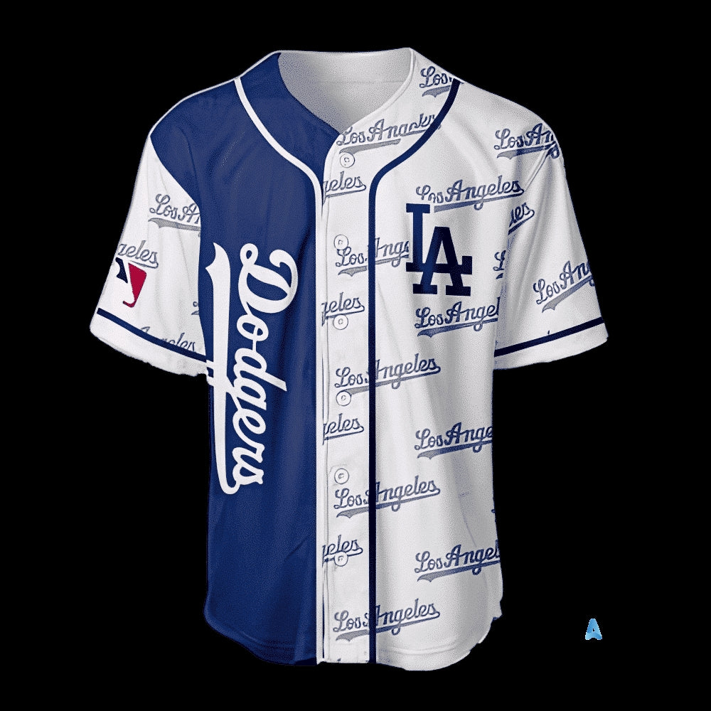 Los Angeles Dodgers Baseball Jersey Shirt Whte Blue Custom Name And Number La Dodgers 2024 All Over Printed Uniform Shirts Mlb Shop Gift For Shohei Ohtani Fans
