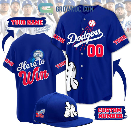 Los Angeles Dodgers Here To Win Personalized Baseball Jersey