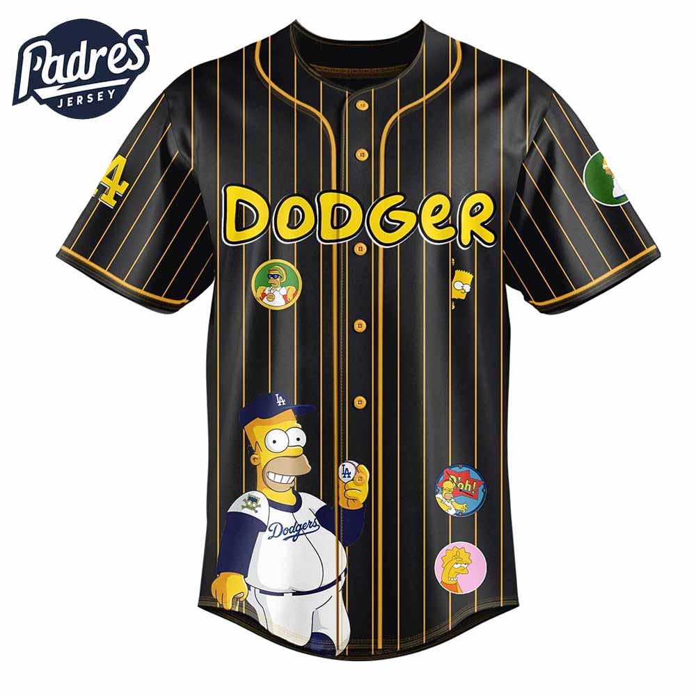 Los Angeles Dodgers MLB x The Simpsons Baseball Jersey Style - Padres Jersey Oasis: Elevate Your Baseball Style... (Image 3)