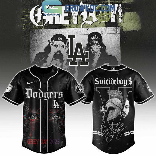 Los Angeles Dodgers Mix Suicideboys Grey Day 2025 Baseball Jersey