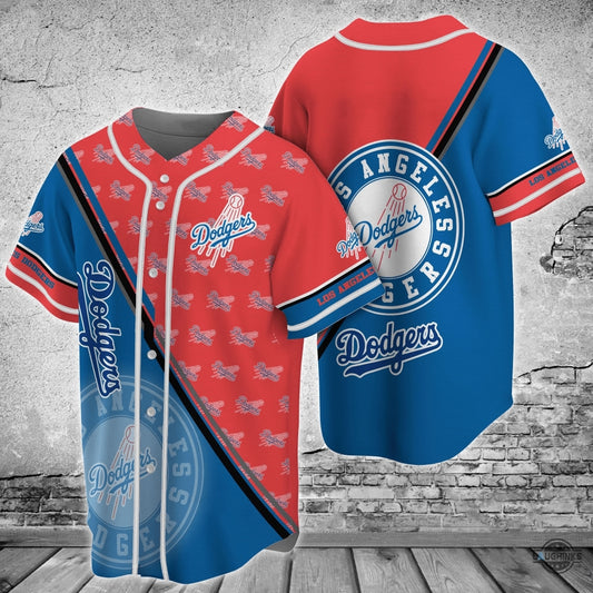 Los Angeles Dodgers Mlb Baseball Jersey Shirt Red And Blue La Dodgers 2024 All Over Printed Uniform Shirts Mlb Shop Gift For Shohei Ohtani Fans
