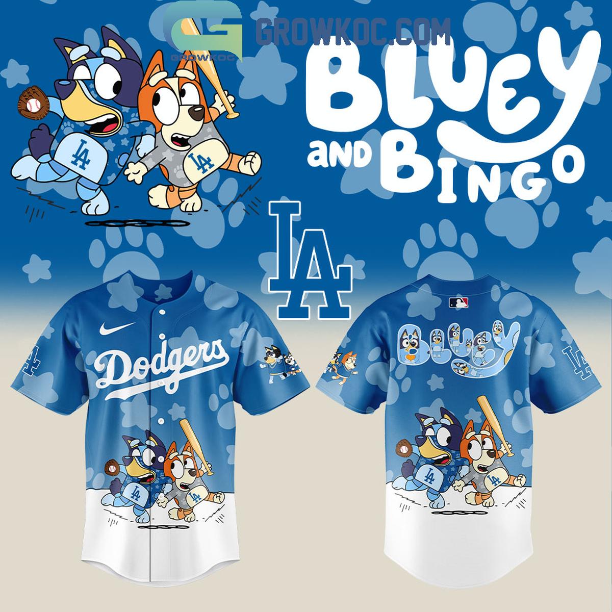 Los Angeles Dodgers x Bluey and Bingo Baseball Jersey