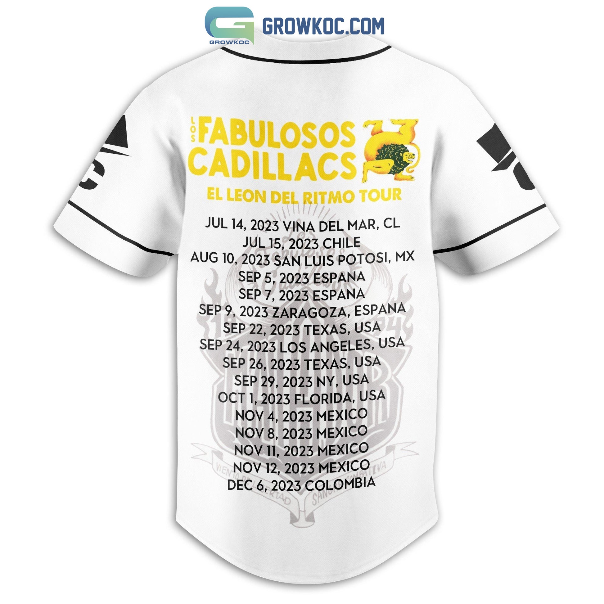 Los Fabulosos Cadillacs El Leon Del Ritmo Tour Personalized Baseball Jersey