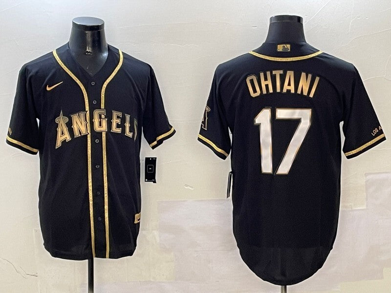 Los Angeles Angels #17 Shohei Ohtani Angels Gold Text