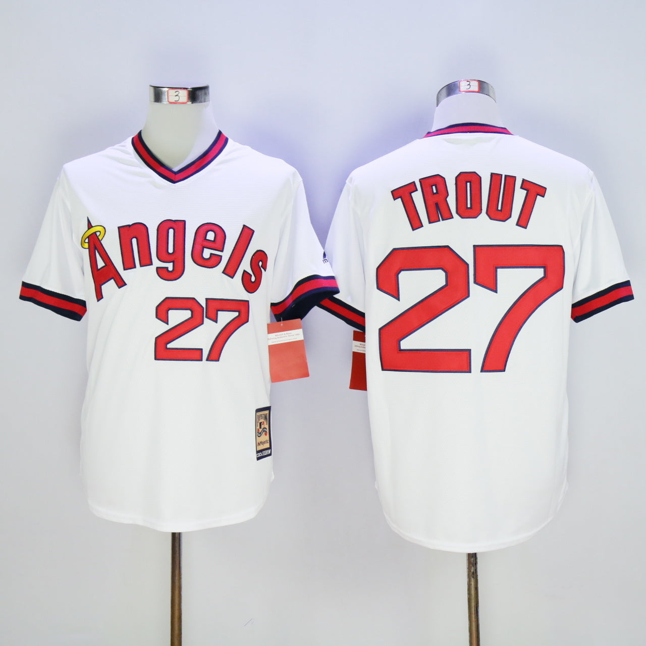 Los Angeles Angels #27 Mike Trout Angels 27 White 1980 Inverted