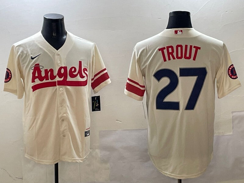 Los Angeles Angels #27 Mike Trout Angels City Adult