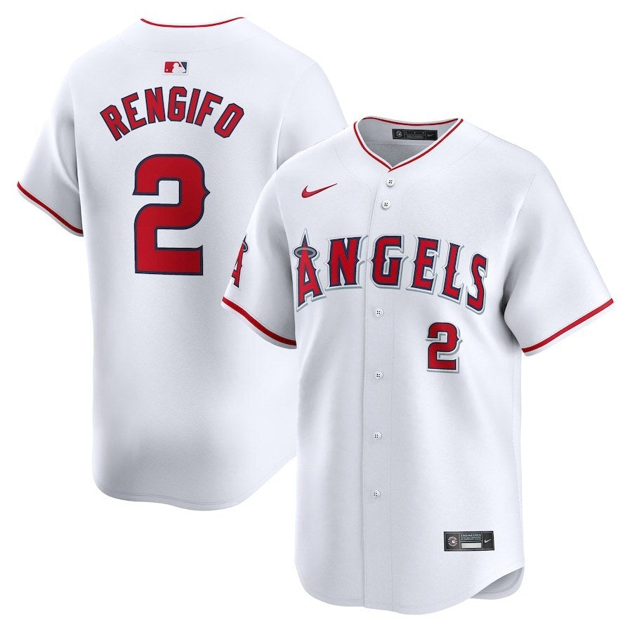 Los Angeles Angels #2 Luis Rengifo Home Limited Player Jersey - White