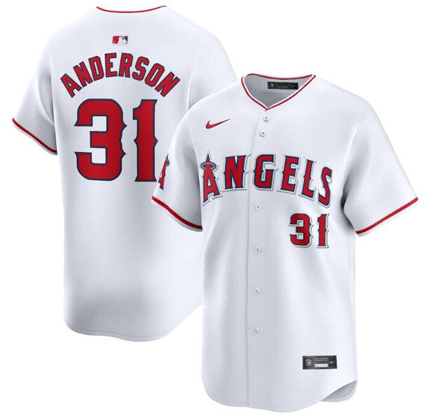 Los Angeles Angels #31 Tyler Anderson White Home Limited Baseball