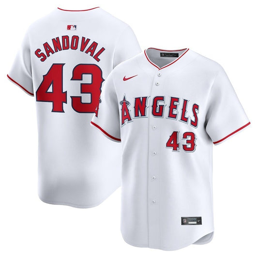 Los Angeles Angels #43 Patrick Sandoval Home Limited Player Jersey - White Style 2
