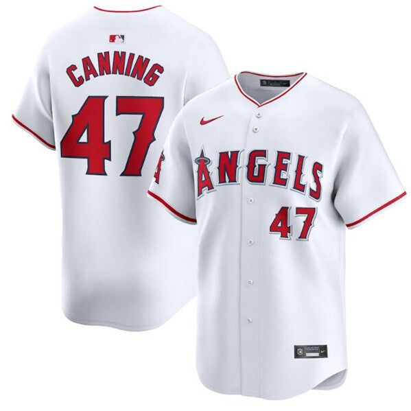 Los Angeles Angels #47 Griffin Canning White Home Limited Baseball