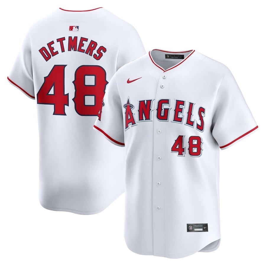Los Angeles Angels #48 Reid Detmers Home Limited Player Jersey - White Style 1