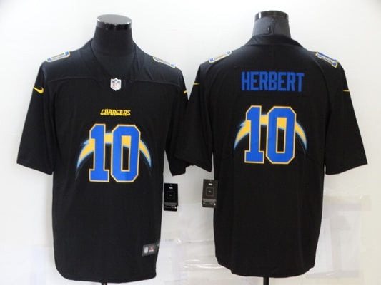 Los Angeles Chargers #10 Justin Herbert Lightning Black Shadow Edition 597