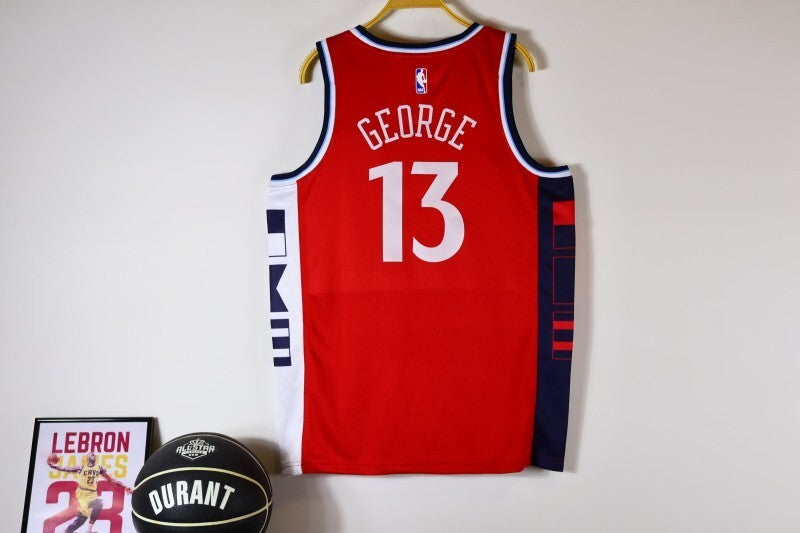 Los Angeles Clippers #13 Paul George 25 Season Clippers Red Style 1