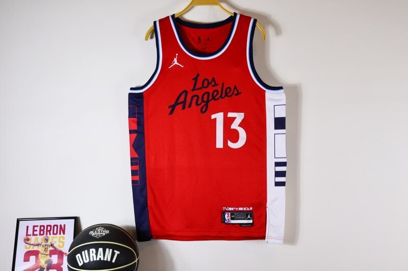 Los Angeles Clippers #13 Paul George 25 Season Clippers Red Style 2