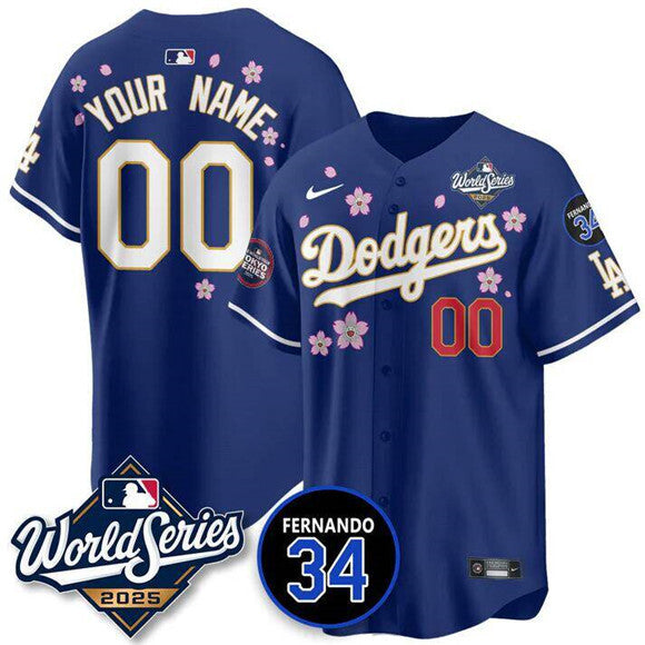 Los Angeles Dodgers ACTIVE PLAYER Custom Royal Tokyo 2025 World Series With