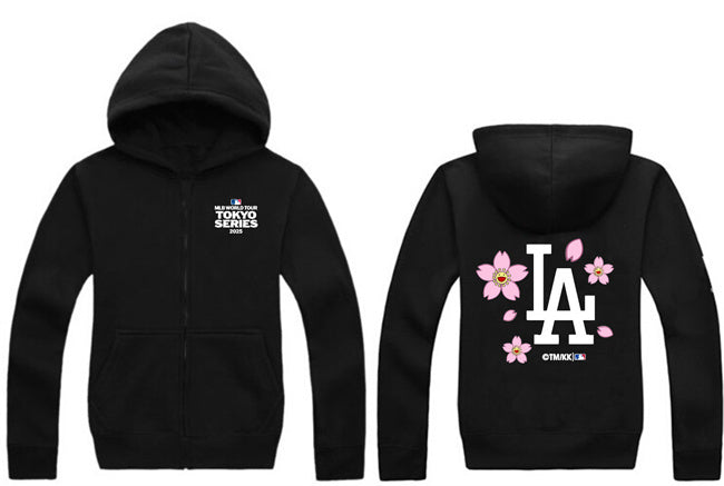 Los Angeles Dodgers Black 2025 Tokyo Series Full-Zip Hoodie