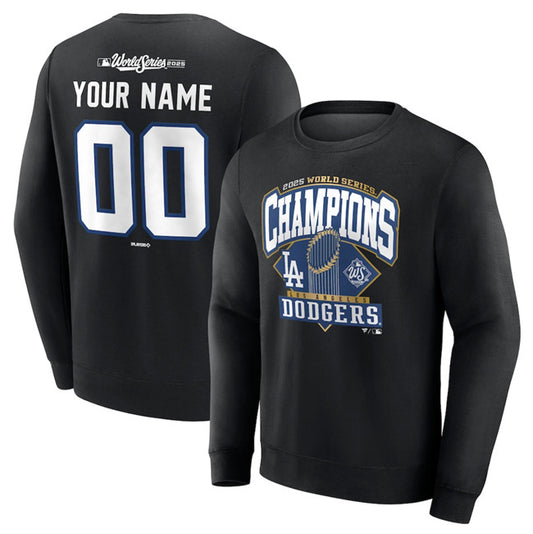 Los Angeles Dodgers Black 2025 World Series Champions Custom Name &