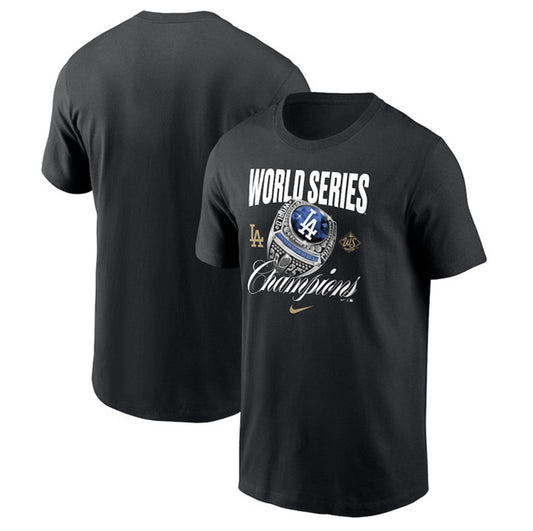 Los Angeles Dodgers Black 2025 World Series Champions Ring T-Shirt