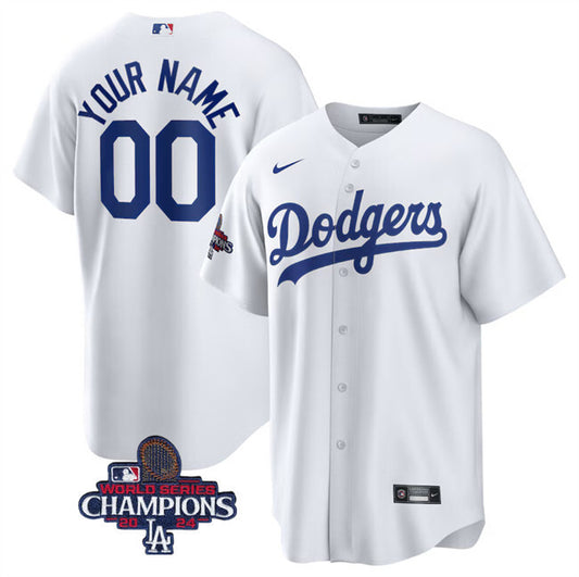 Los Angeles Dodgers Customized White 2024 World Series Champions Cool Base