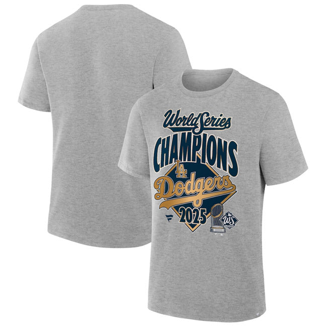 Los Angeles Dodgers Grey 2025 World Series Champions Locker Room T-Shirt2