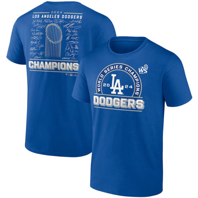 Los Angeles Dodgers Royal 2024 World Series Champions Signature Roster T
