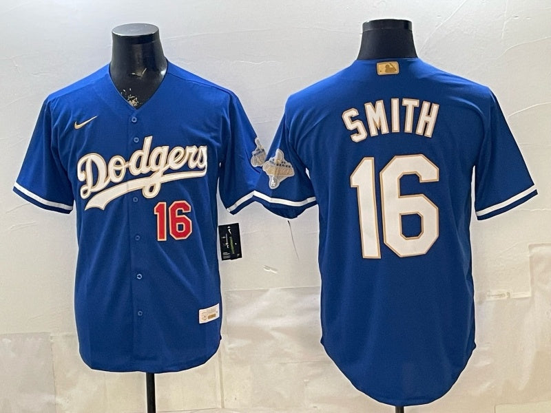 Los Angeles Dodgers #16 Will Smith Dodgers Gold Text V2