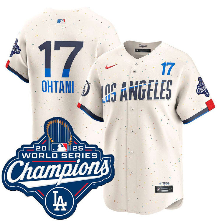 Los Angeles Dodgers #17 Shohei Ohtani City Connect 2025 World Series Champions Limited Jersey