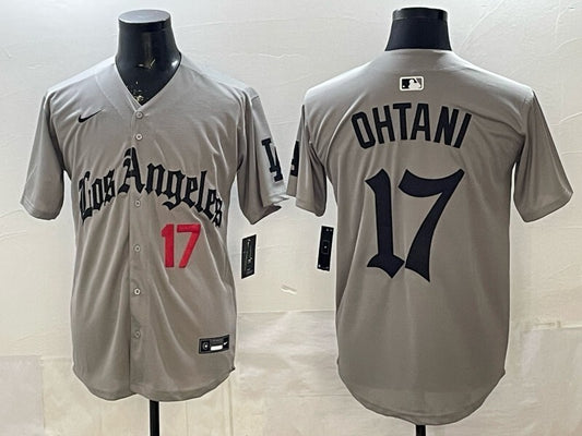 Los Angeles Dodgers #17 Shohei Ohtani Dodgers Gray 5 Edition Style 1
