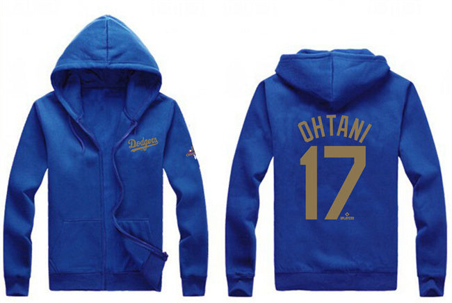 Los Angeles Dodgers #17 Shohei Ohtani Royal Gold 2024 World Series Champions Full-Zip