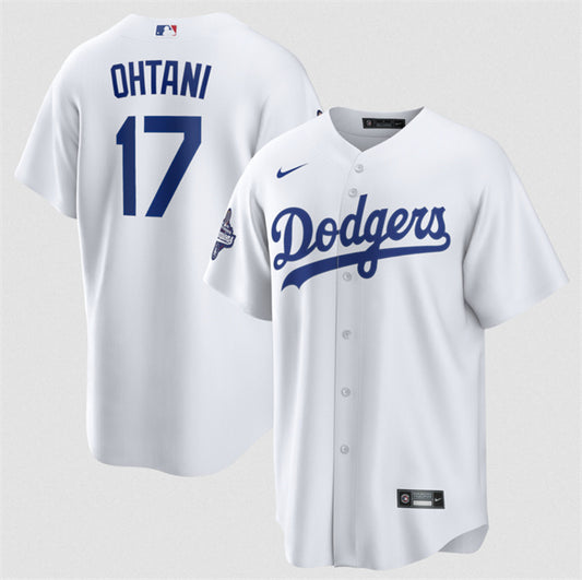 Los Angeles Dodgers #17 Shohei Ohtani White 2025 World Series Champions Patch Cool