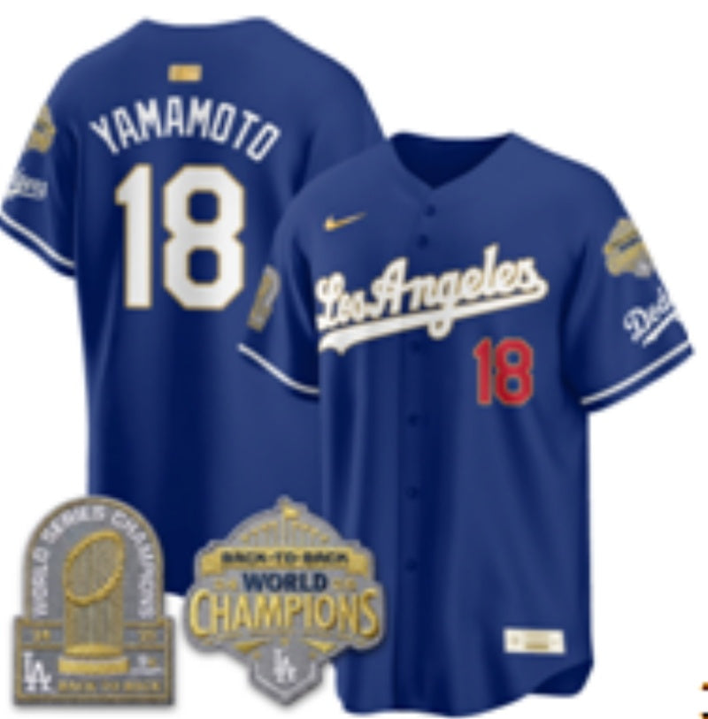 Los Angeles Dodgers #18 Yoshinobu Yamamoto Dodgers English Special V2 Style 2